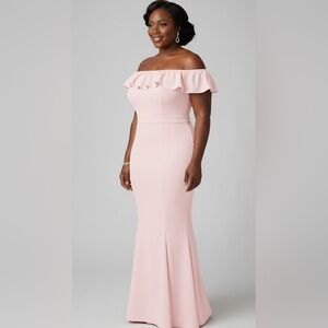 Elegant Pink Ruffle Dress